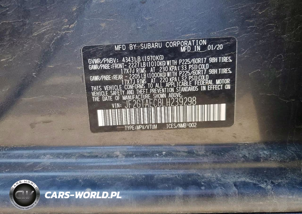 2020 Subaru Crosstrek Premium VIN:JF2GTAEC8LH239298 - 13