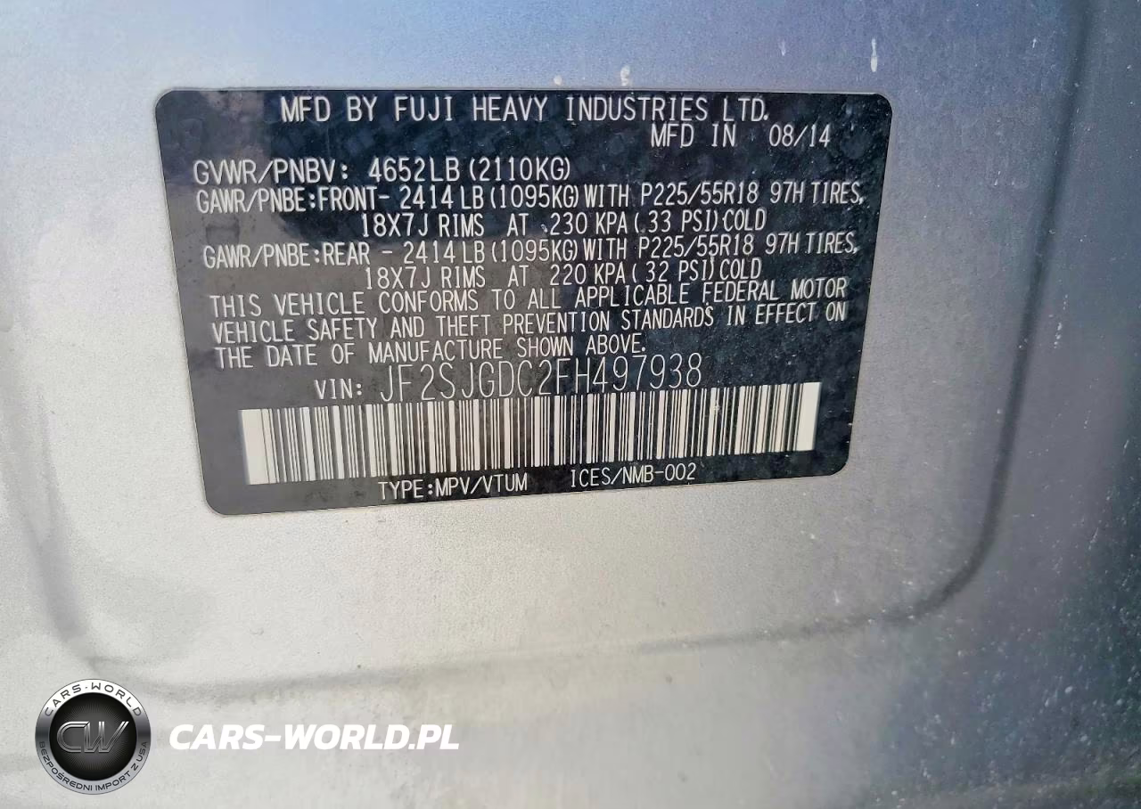 2015 Subaru Forester 2.0Xt Premium VIN:JF2SJGDC2FH497938 - 12