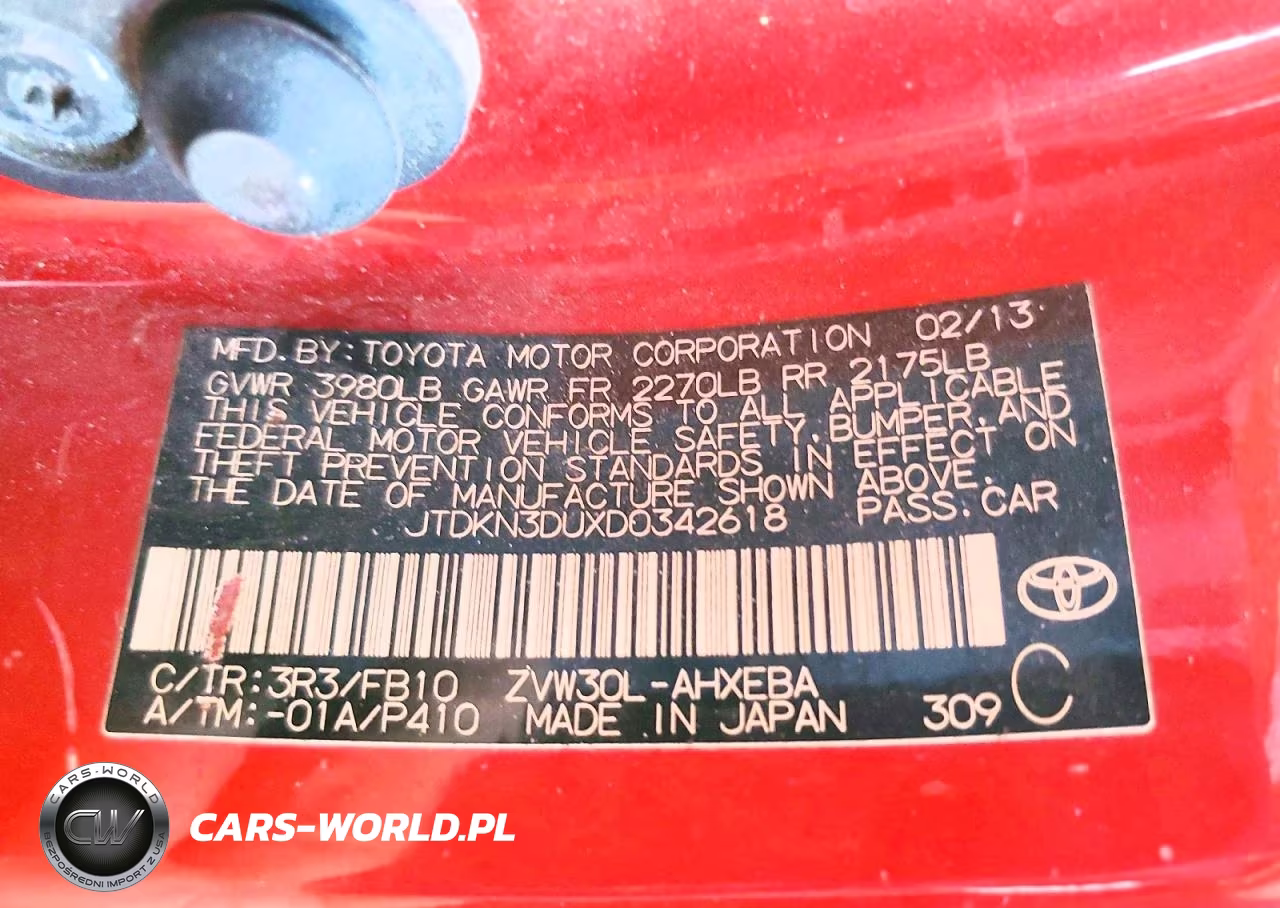 2013 Toyota Prius Two VIN:JTDKN3DUXD0342618 - 12