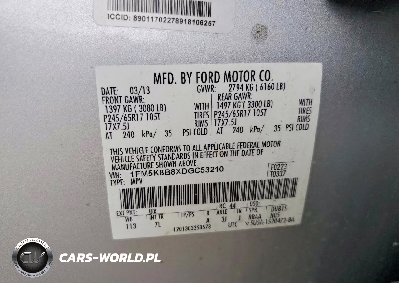2013 Ford Explorer VIN:1FM5K8B8XDGC53210 - 13