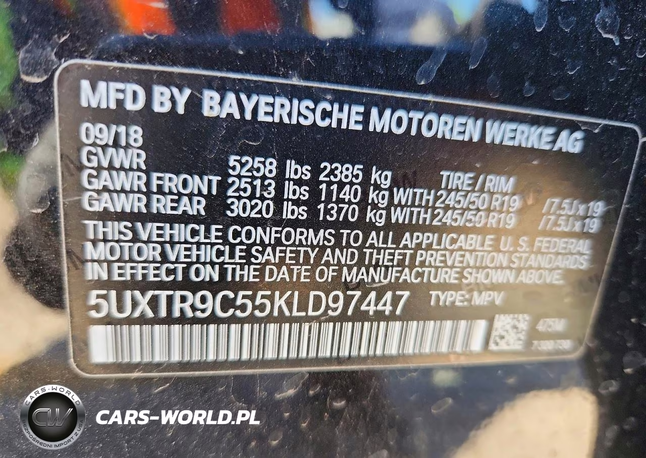 2019 Bm X3 30I xDrive VIN:5UXTR9C55KLD97447 - 13