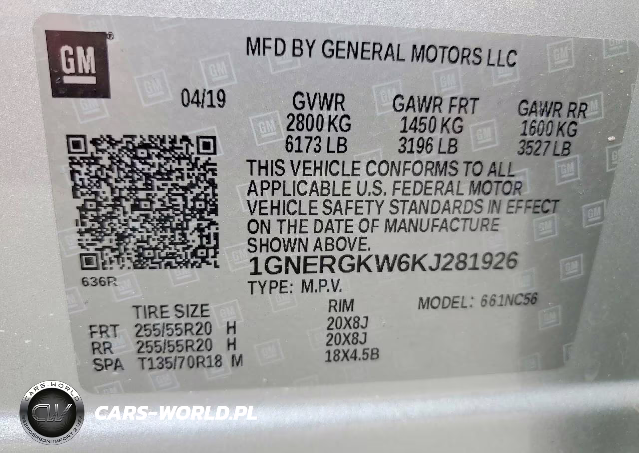 2019 Chevrolet Traverse Lt VIN:1GNERGKW6KJ281926 - 14