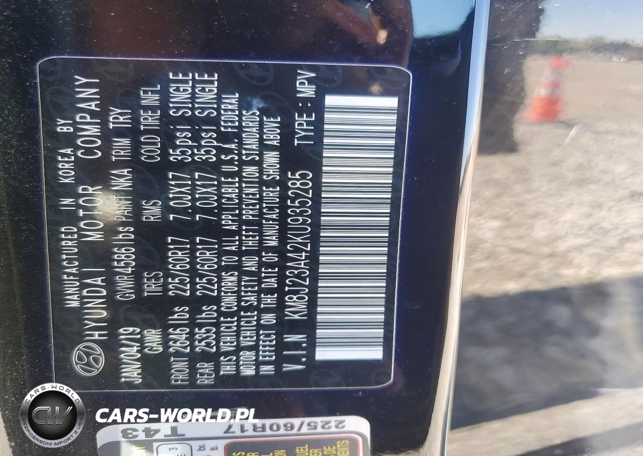 2019 Hyundai Tucson Se VIN:KM8J23A42KU935285 - 13