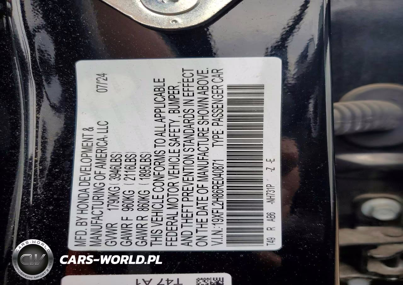 2024 Honda Civic Sport VIN:19XFL2H86RE040871 - 13