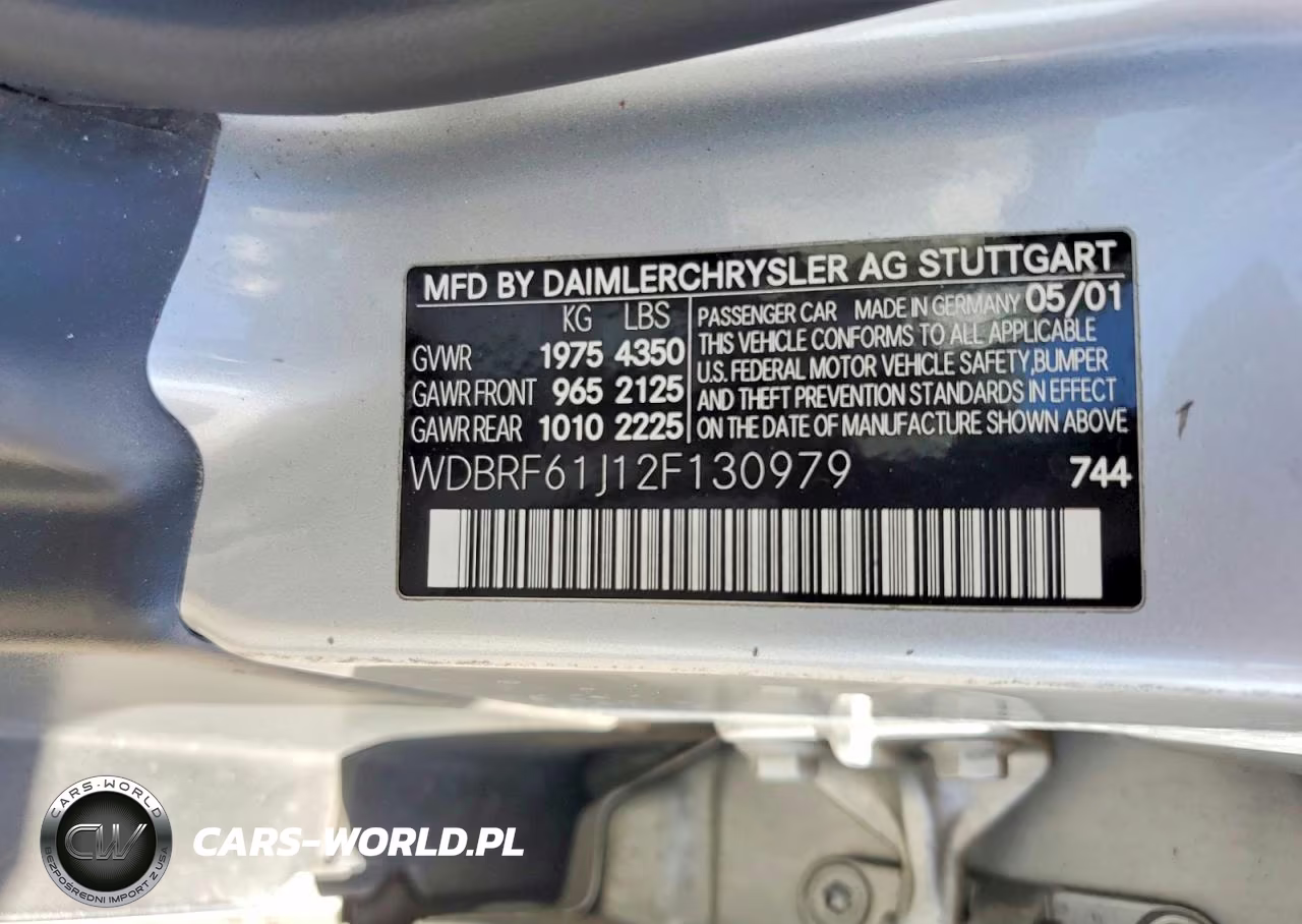 2002 Mercedes-Benz C 240 VIN:WDBRF61J12F130979 - 12