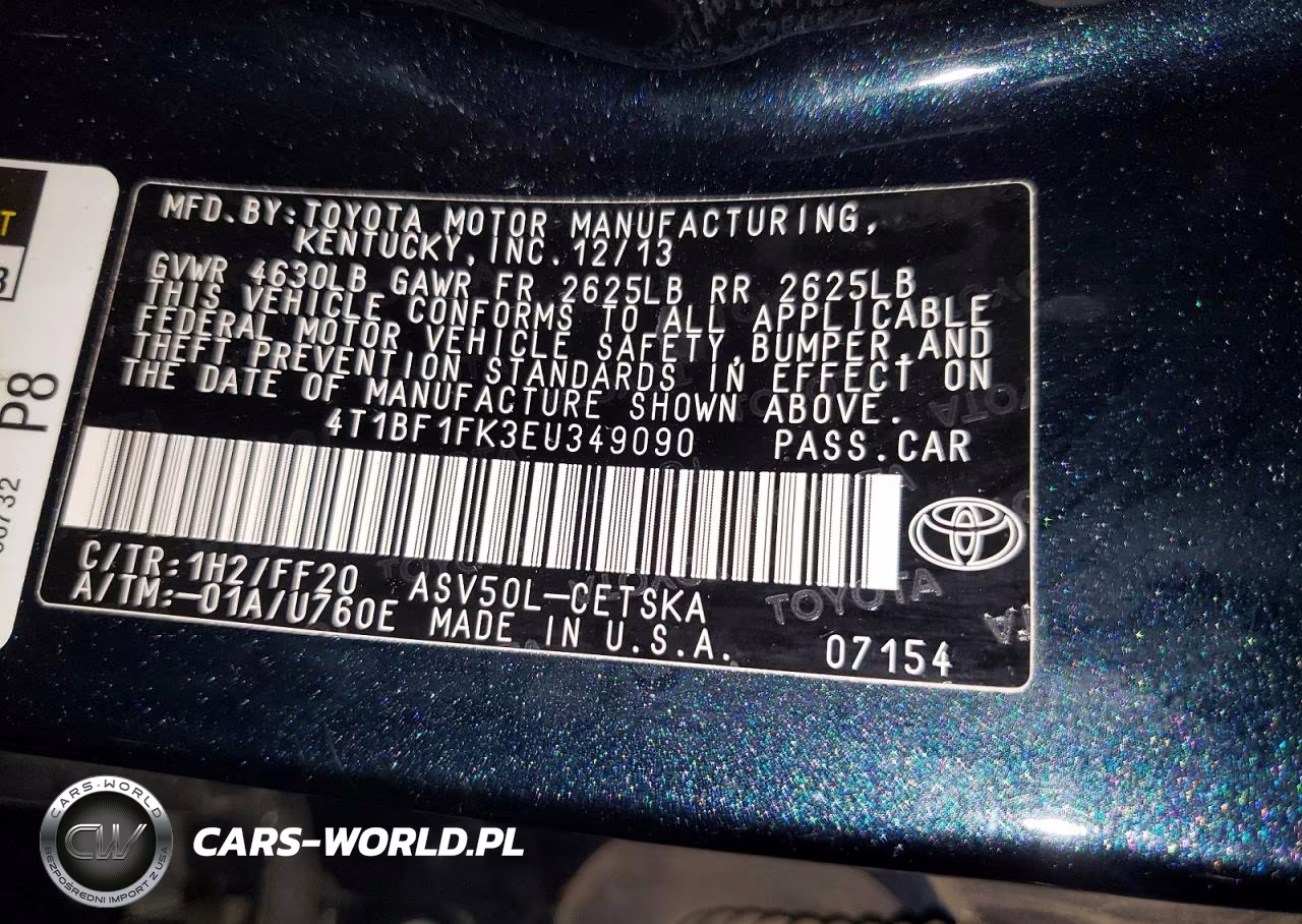 2014 Toyota Camry Se Sport VIN:4T1BF1FK3EU349090 - 12