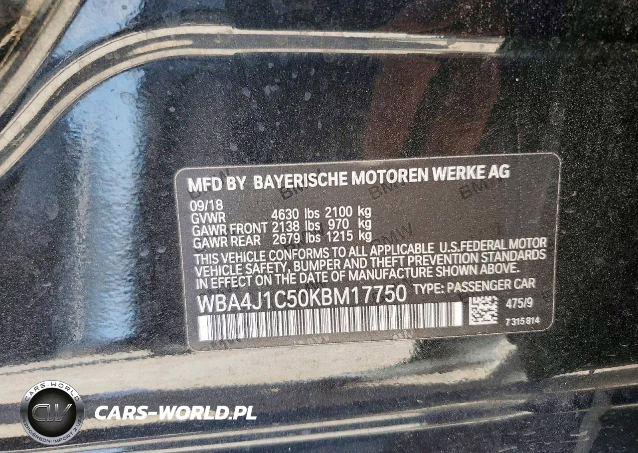 2019 BMW 430I Gran Coupe VIN:WBA4J1C50KBM17750 - 12