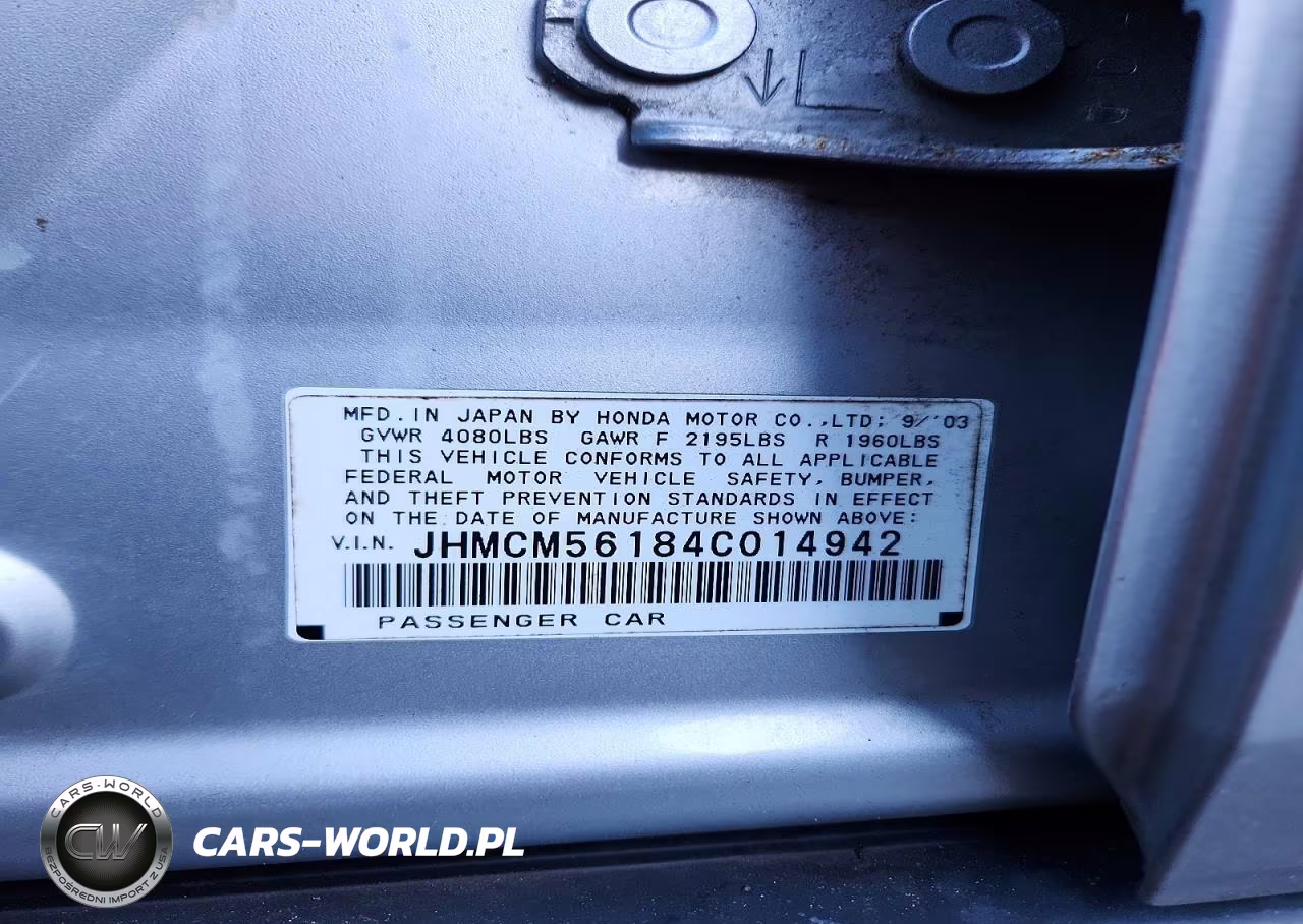 2004 Honda Accord Dx VIN:JHMCM56184C014942 - 12