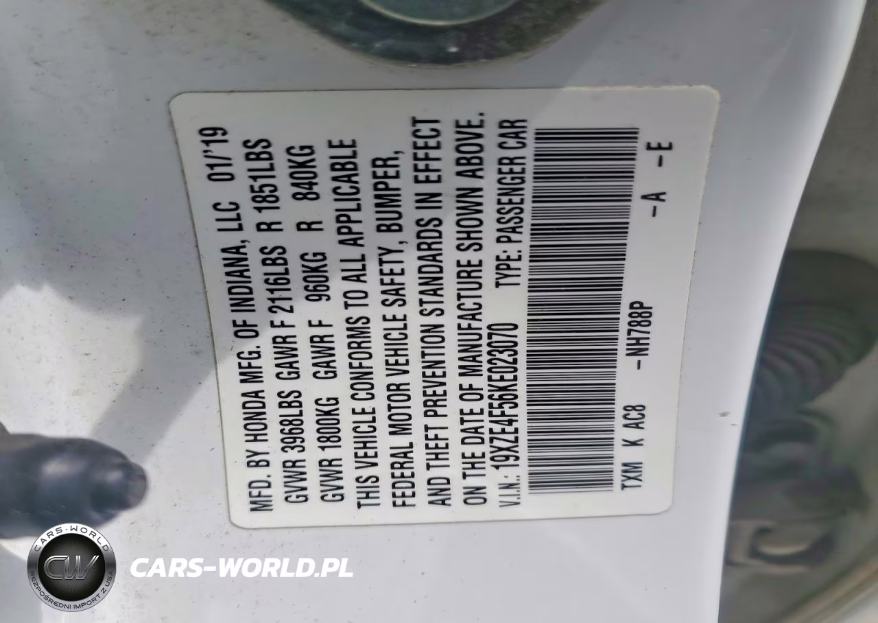 2019 Honda Insight Ex VIN:19XZE4F56KE023070 - 12