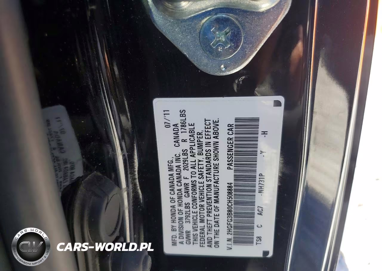 2012 Honda Civic Ex VIN:2HGFG3B80CH508884 - 12