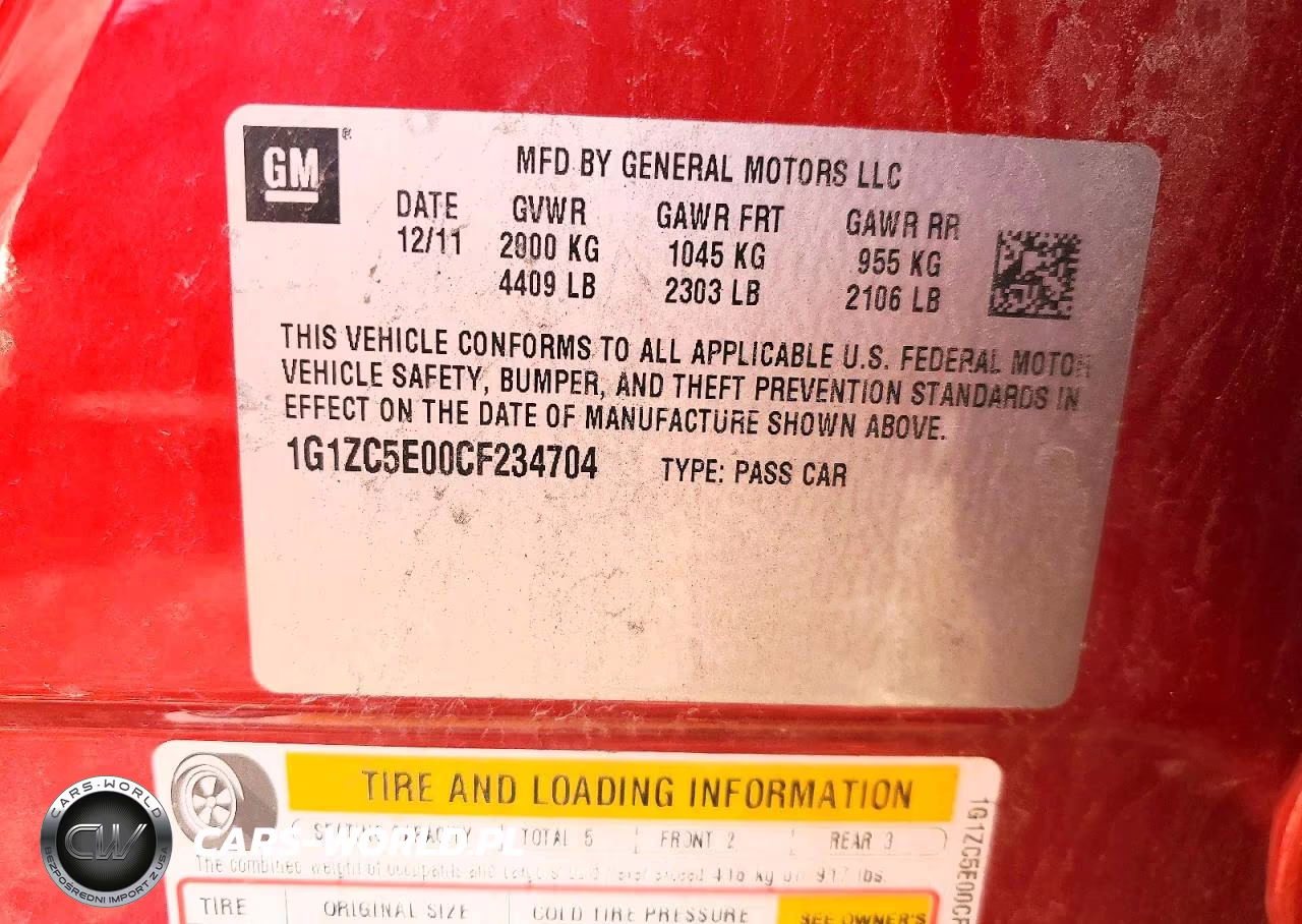 2012 Chevrolet Malibu 1Lt VIN:1G1ZC5E00CF234704 - 12