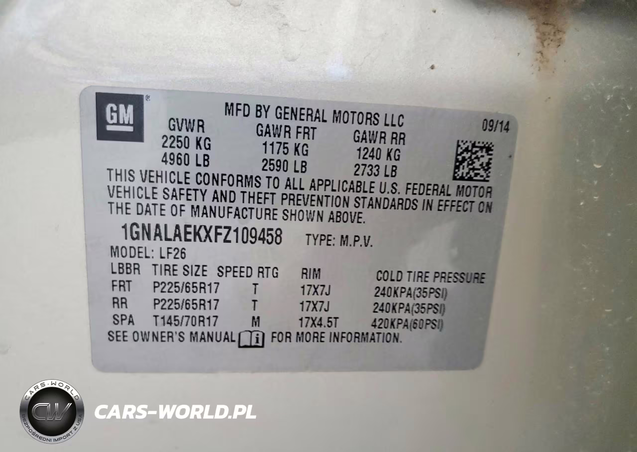 2015 Chevrolet Equinox Ls VIN:1GNALAEKXFZ109458 - 12