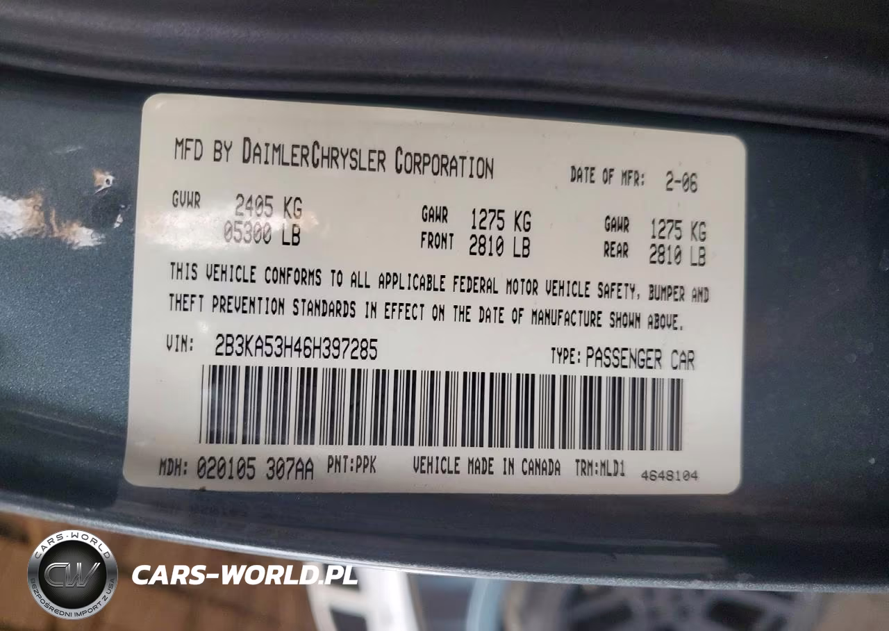 2006 Dodge Charger R VIN:2B3KA53H46H397285 - 12