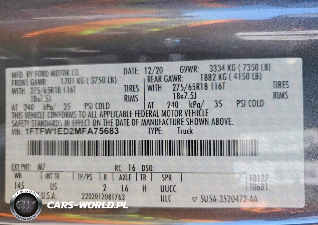 2021 Ford F150 Supercrew VIN:1FTFW1ED2MFA75683 - 12