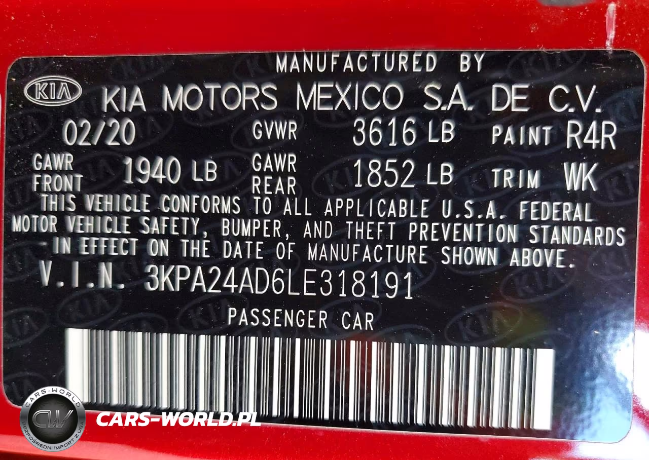 2020 Kia Rio S VIN:3KPA24AD6LE318191 - 12