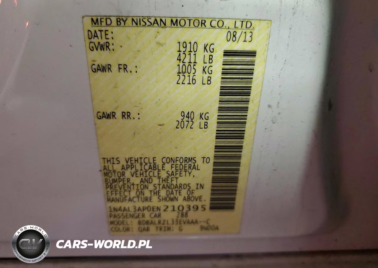 2014 Nissan Altima 2.5 S VIN:1N4AL3AP0EN210395 - 12