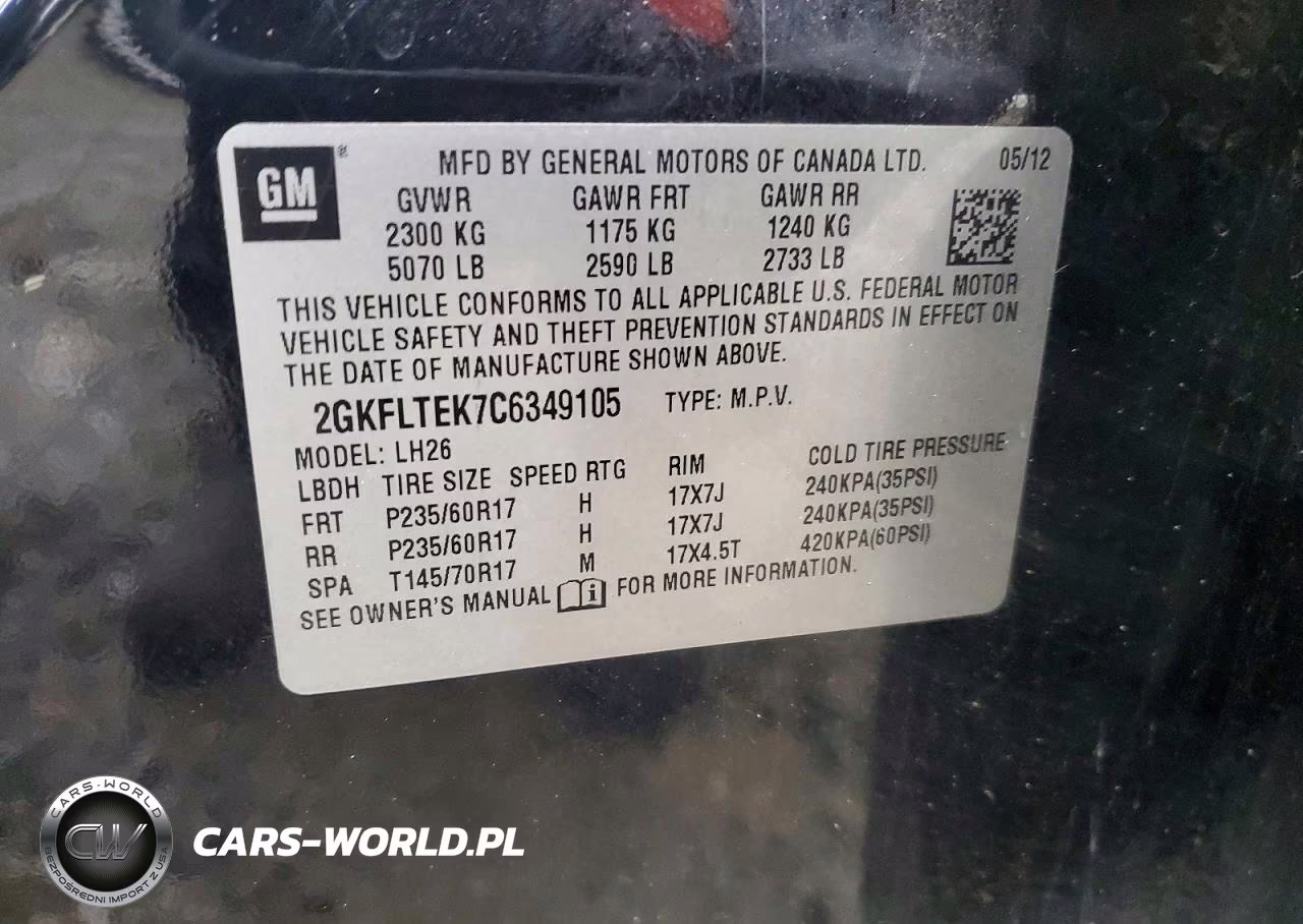 2012 GMC Terrain Sle VIN:2GKFLTEK7C6349105 - 12