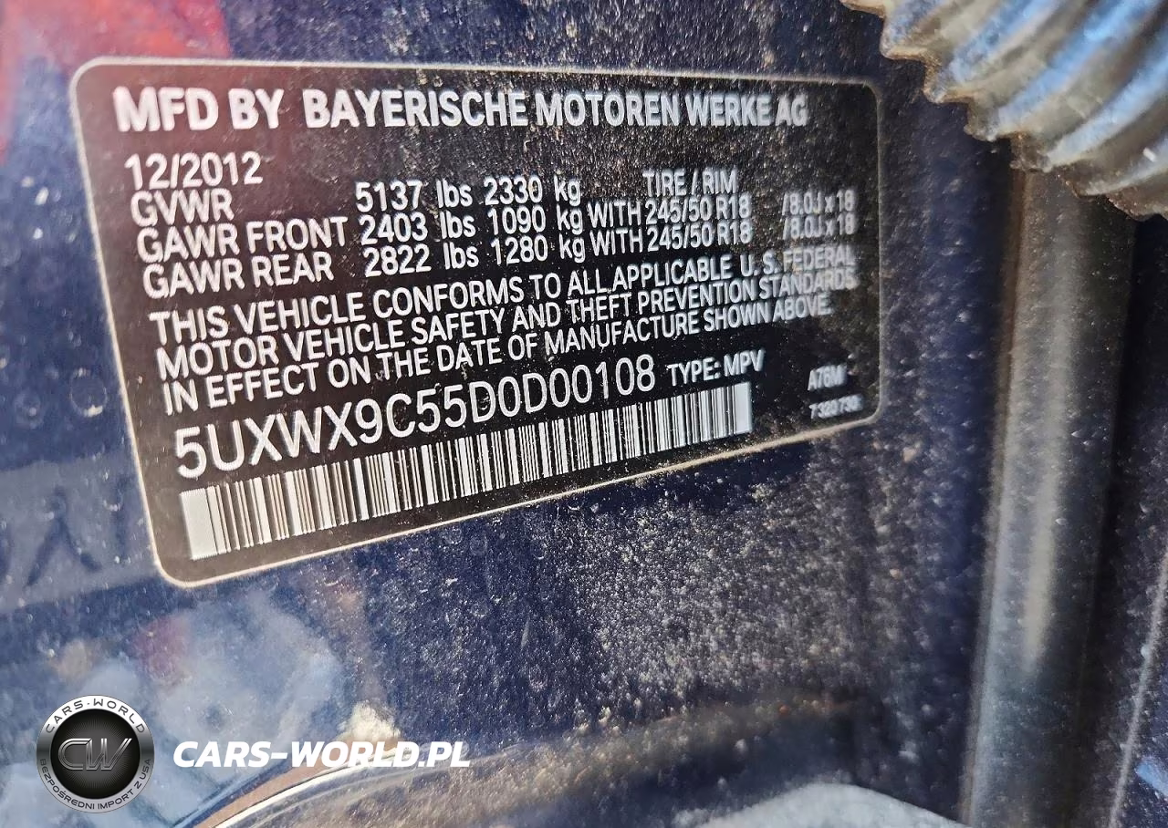 2013 BMW X3 xDrive28I VIN:5UXWX9C55D0D00108 - 13