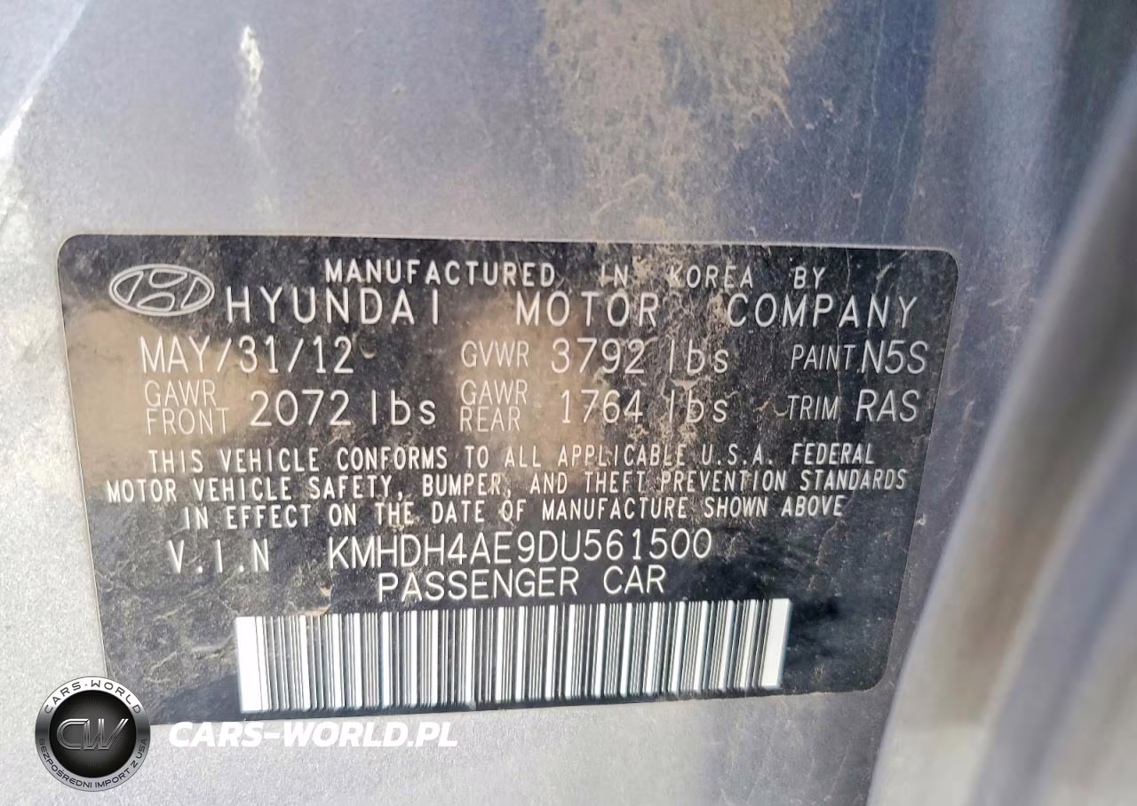 2013 Hyundai Elantra Gls VIN:KMHDH4AE9DU561500 - 12