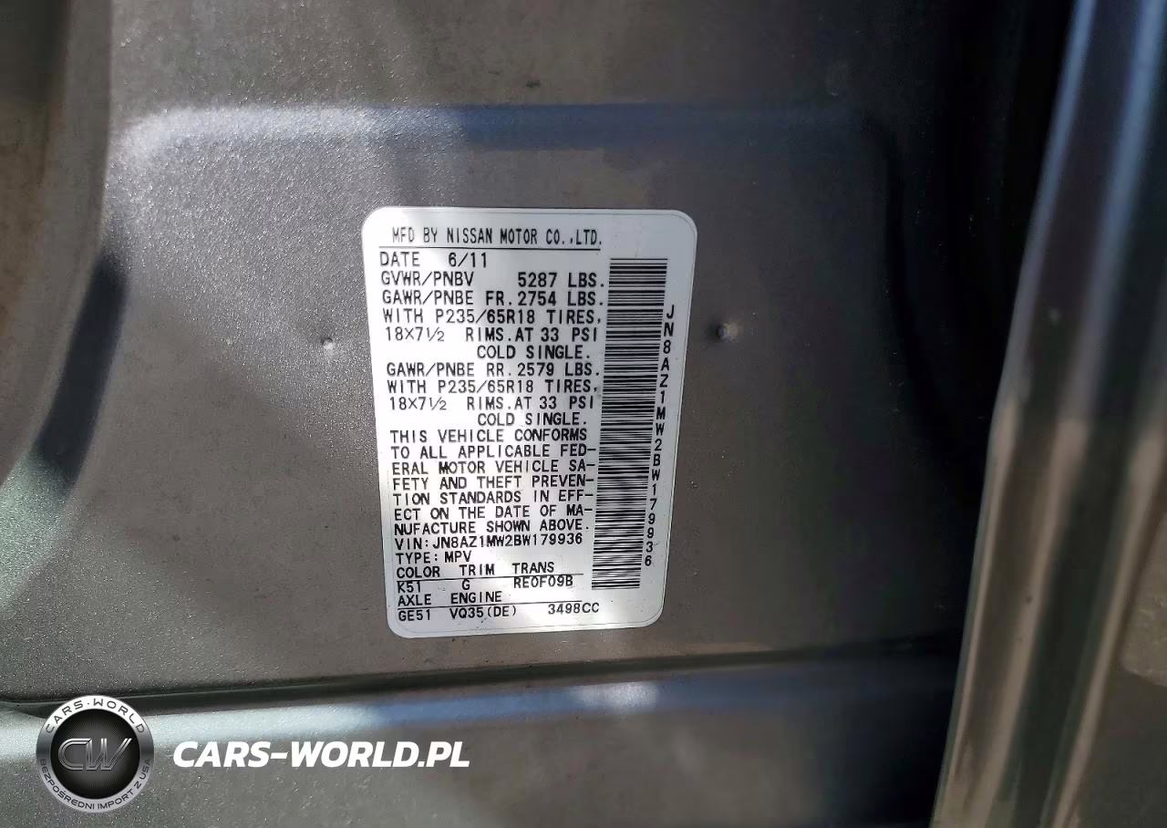2011 Nissan Murano S VIN:JN8AZ1MW2BW179936 - 13