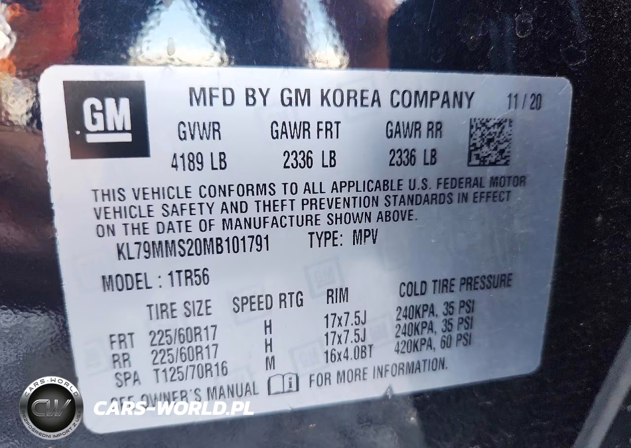 2021 Chevrolet Trailblazer Ls VIN:KL79MMS20MB101791 - 13