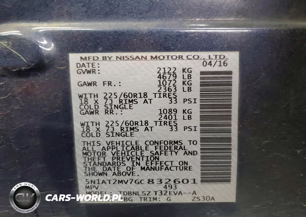 2016 Nissan Rogue Sl VIN:5N1AT2MV7GC832601 - 12