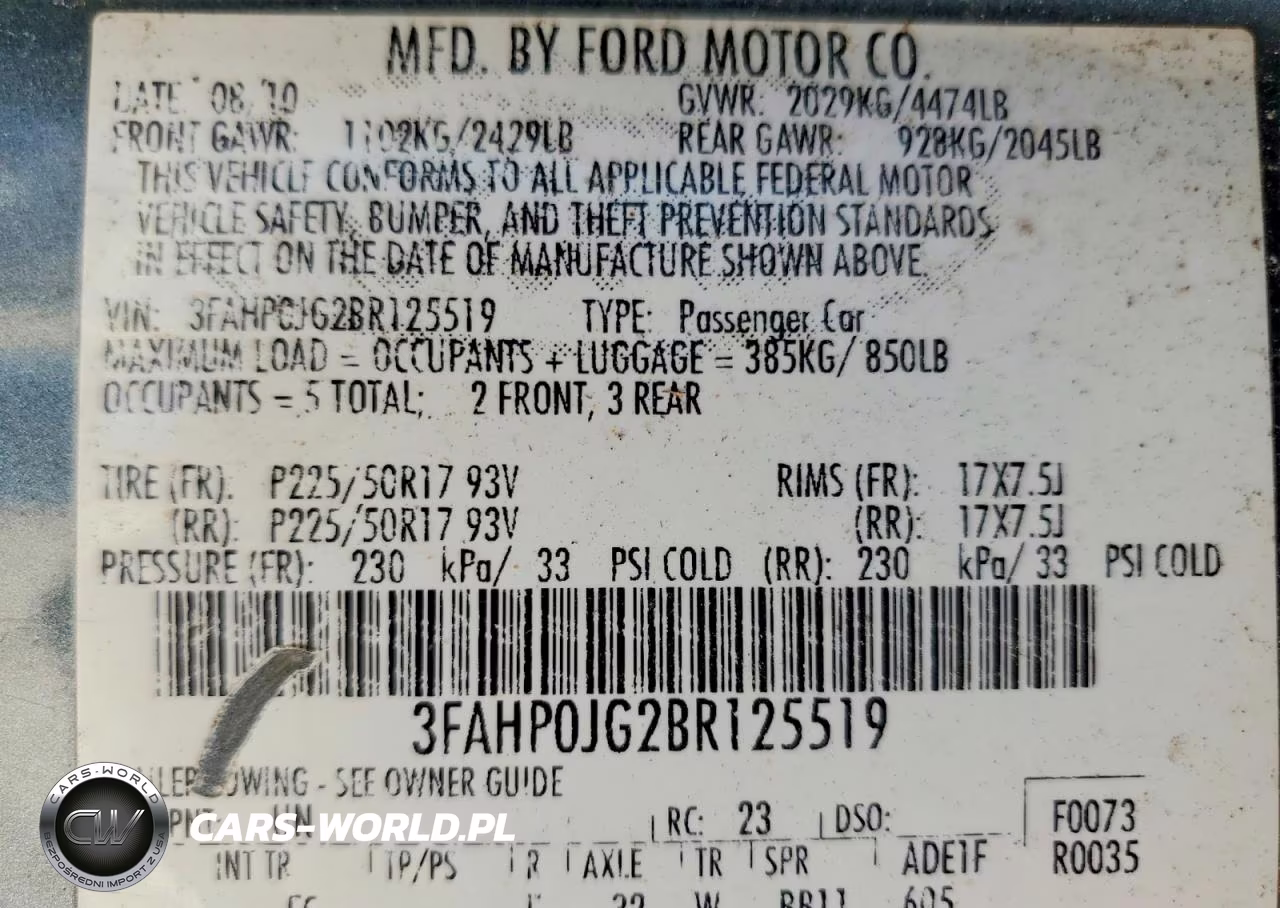 2011 Ford Fusion Sel VIN:3FAHP0JG2BR125519 - 14