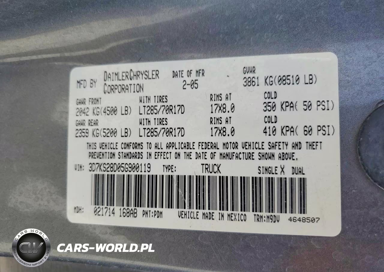 2005 Dodge Ram 2500 St VIN:3D7KS28D05G900119 - 13