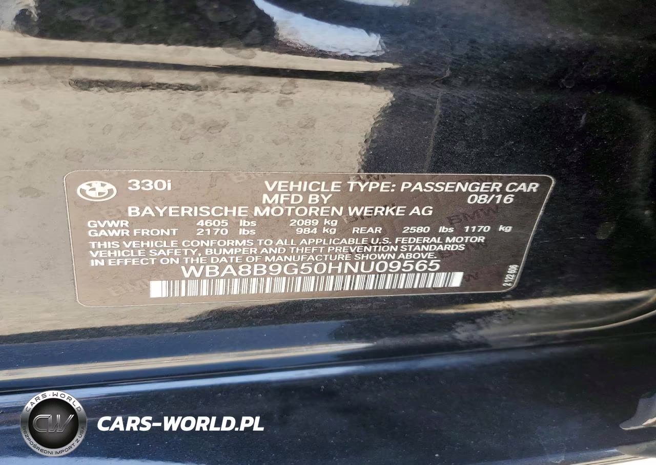 2017 BMW 330 I VIN:WBA8B9G50HNU09565 - 12