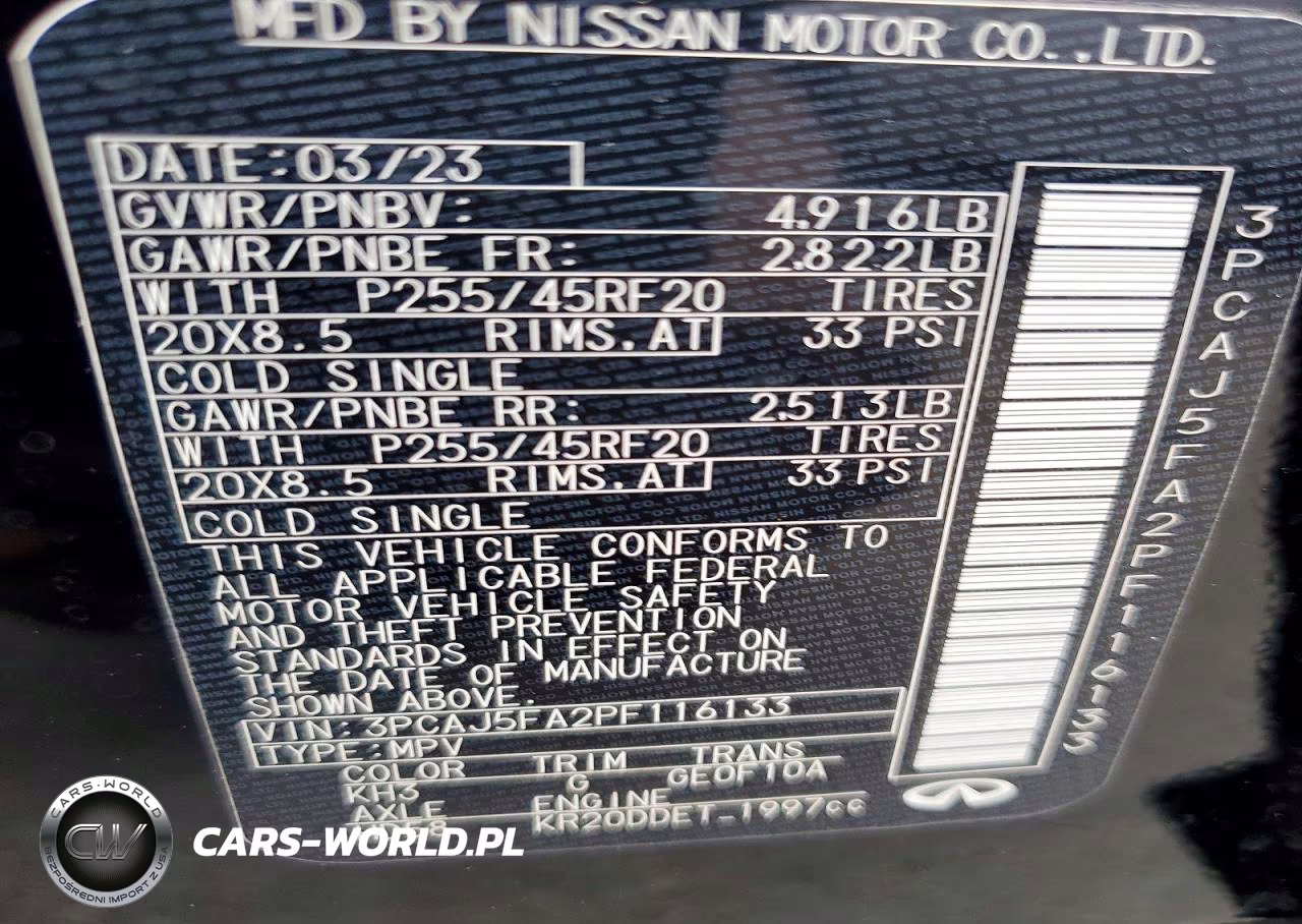2023 Infiniti Qx50 Sport VIN:3PCAJ5FA2PF116133 - 14