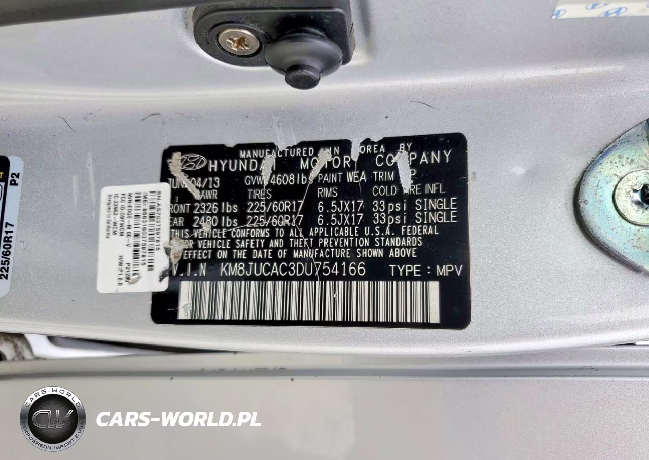 2013 Hyundai Tucson Gls VIN:KM8JUCAC3DU754166 - 13