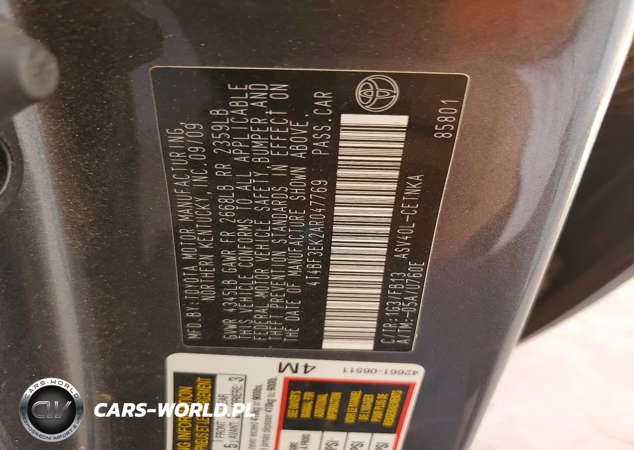 2010 Toyota Camry Le VIN:4T4BF3EK2AR047769 - 12