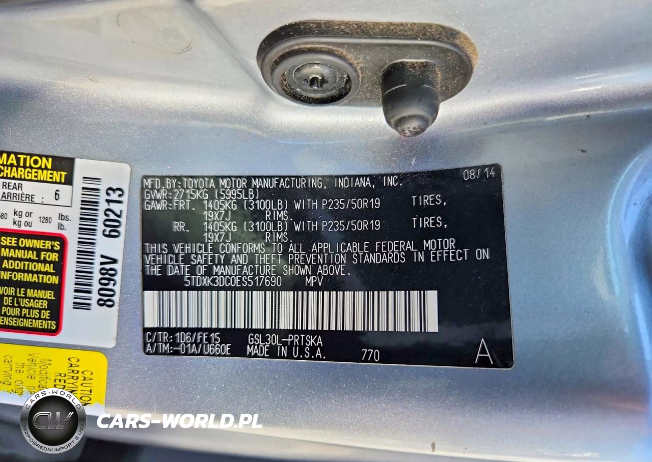 2014 Toyota Sienna Sport VIN:5TDXK3DC0ES517690 - 12