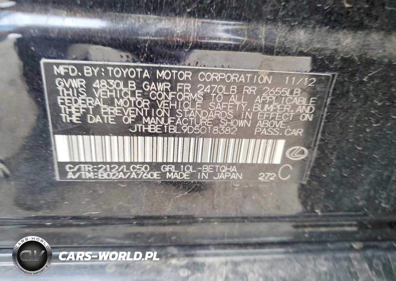2013 Lexus Gs 350 VIN:JTHBE1BL9D5018382 - 12