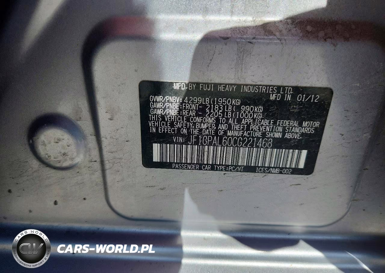 2012 Subaru Impreza Sport Premium VIN:JF1GPAL60CG221468 - 12