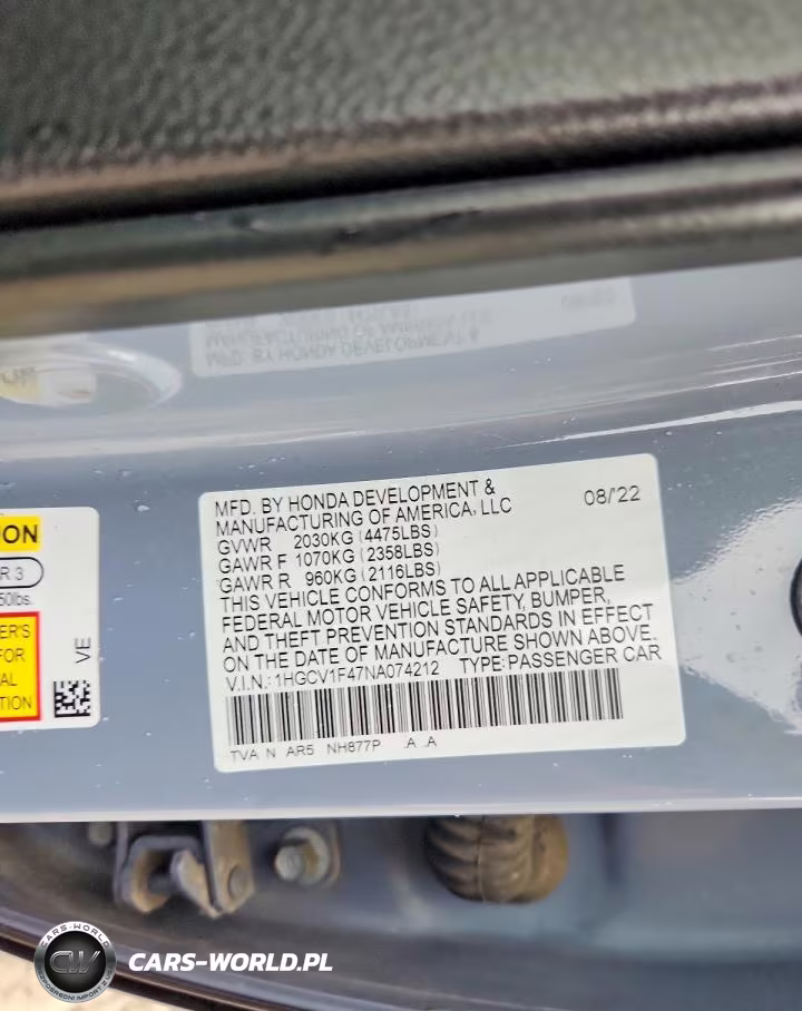 2022 Honda Accord Sport Se VIN:1HGCV1F47NA074212 - 13