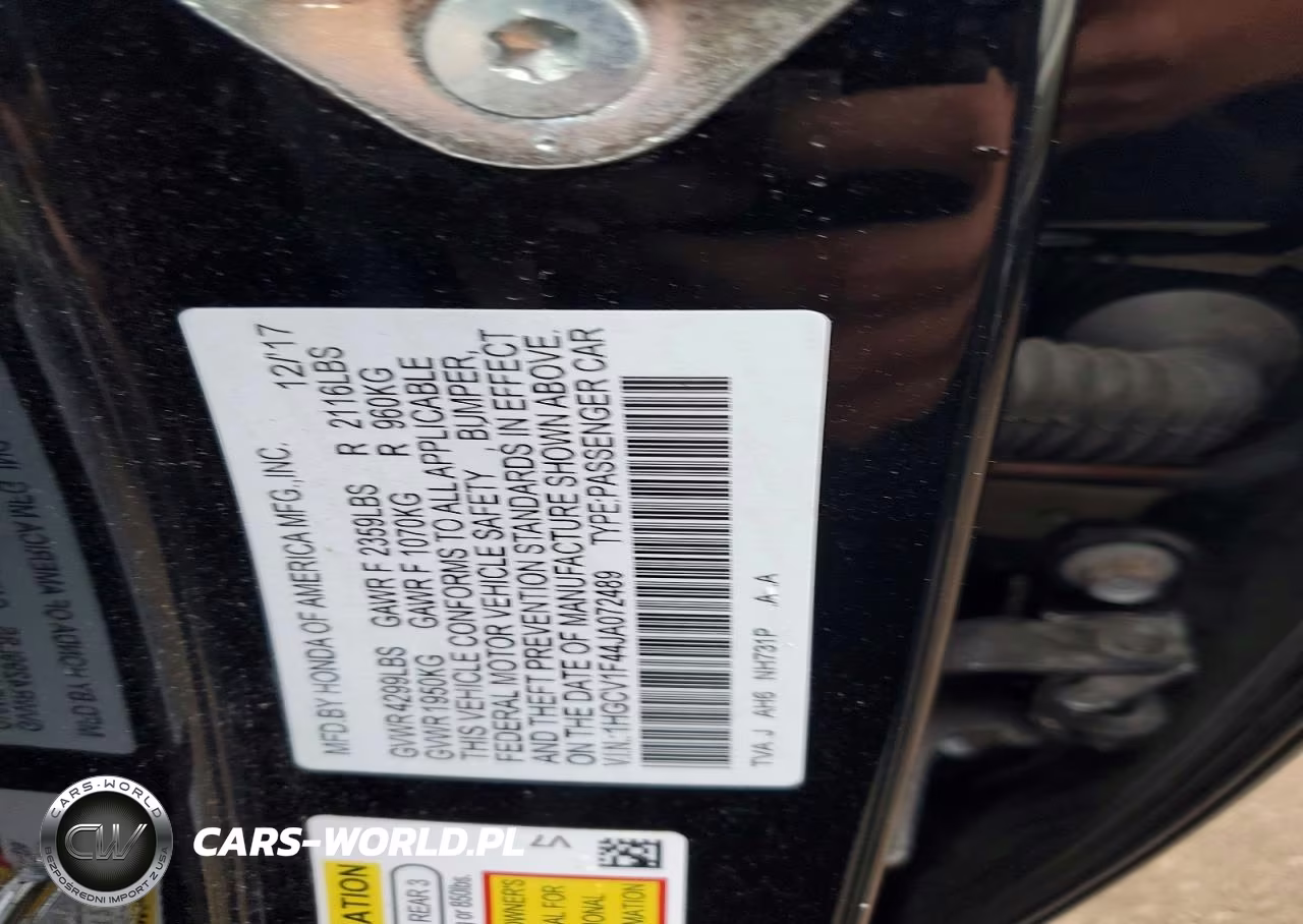 2018 Honda Accord Ex VIN:1HGCV1F44JA072489 - 12