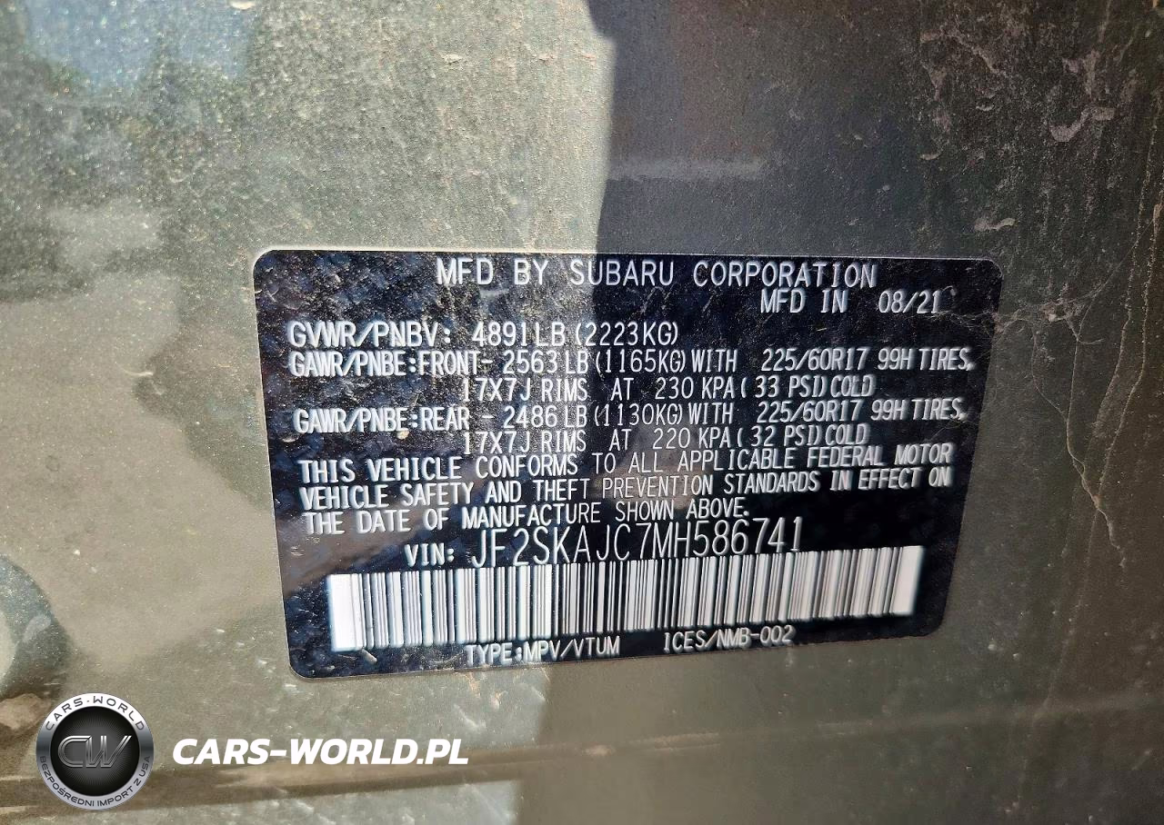 2021 Subaru Forester Premium VIN:JF2SKAJC7MH586741 - 13