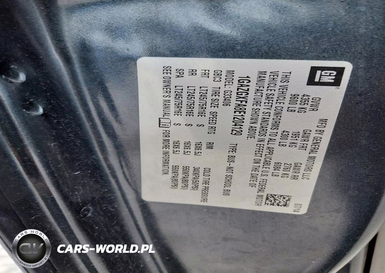 2014 Chevrolet Express G3500 Ls VIN:1GAZGXFA8E1204129 - 14