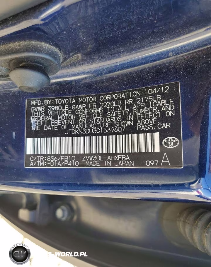 2012 Toyota Prius Two VIN:JTDKN3DU3C1539607 - 12