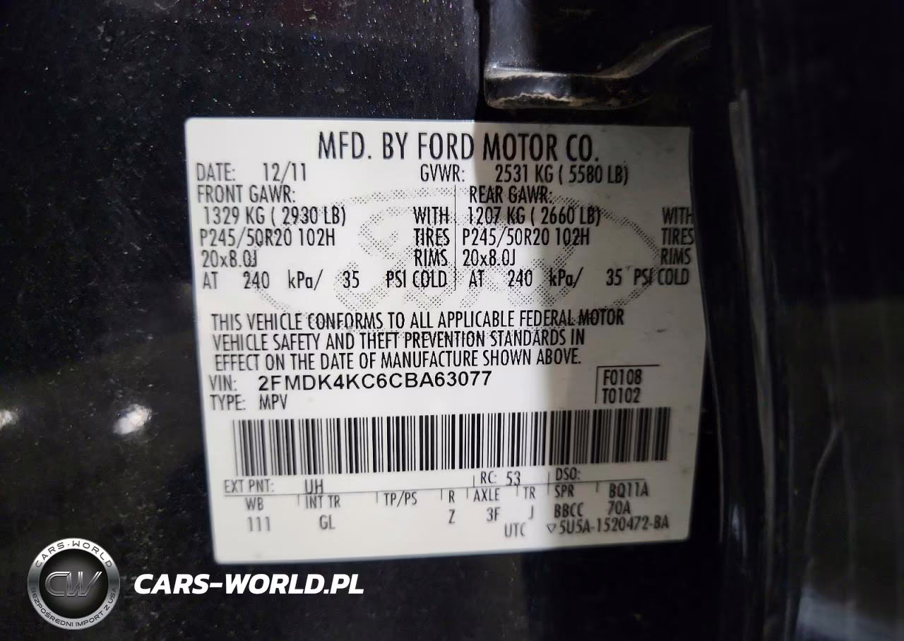 2012 Ford Edge Limited VIN:2FMDK4KC6CBA63077 - 13