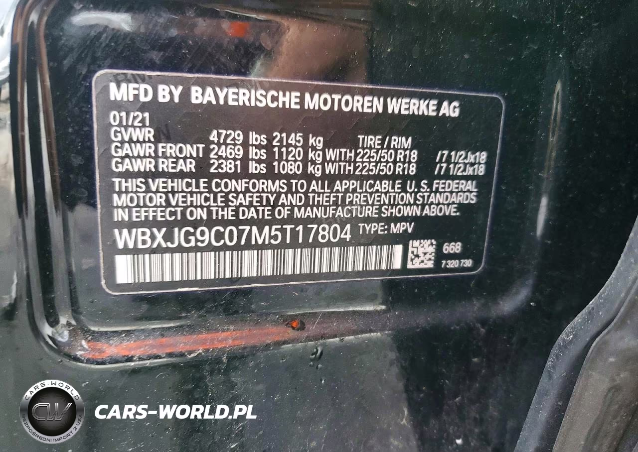 2021 BMW X1 xDrive28I VIN:WBXJG9C07M5T17804 - 13