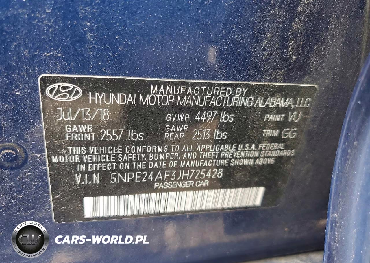 2018 Hyundai Sonata Se VIN:5NPE24AF3JH725428 - 12