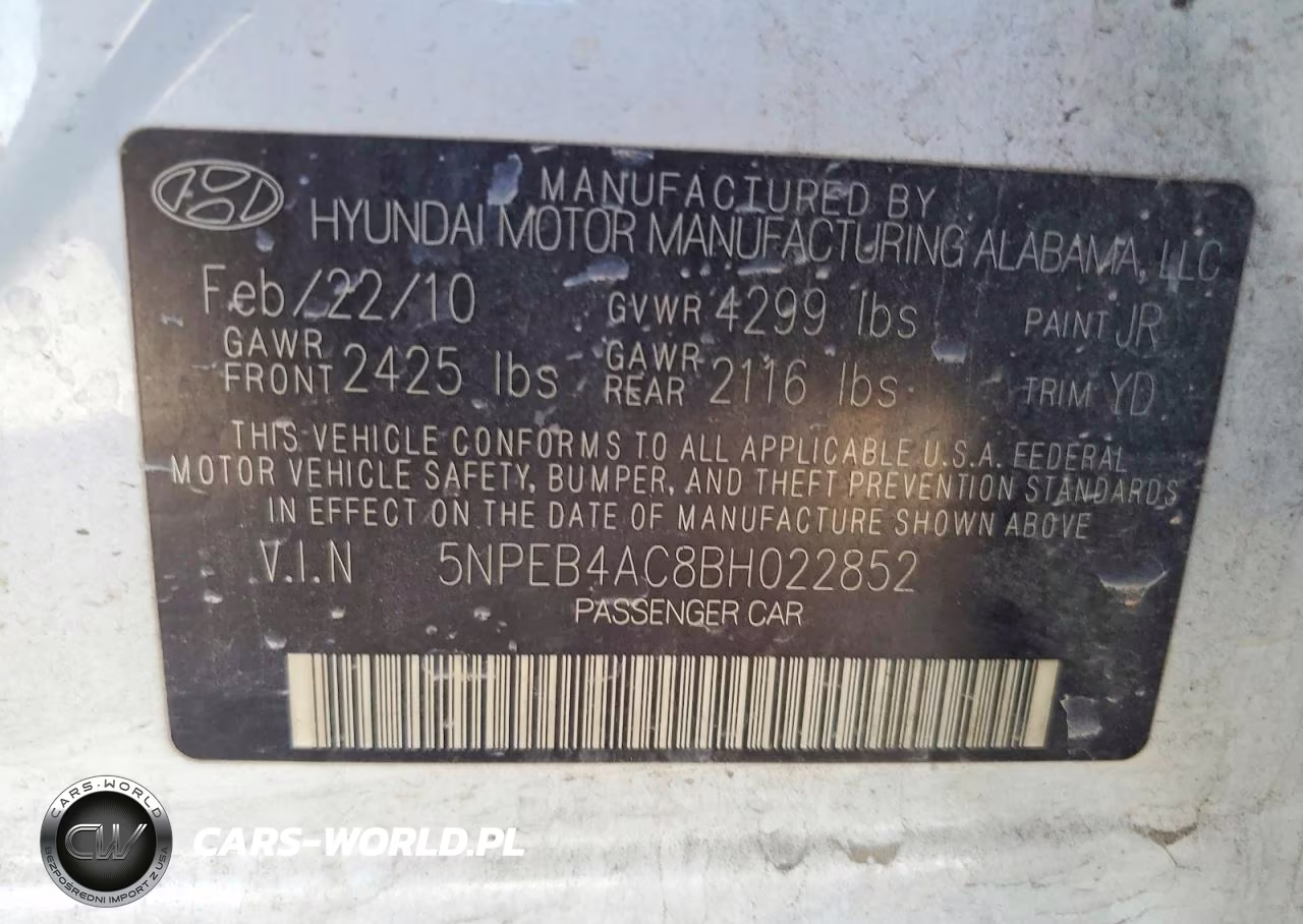 2011 Hyundai Sonata Gls VIN:5NPEB4AC8BH022852 - 12