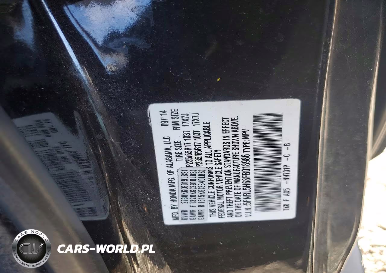 2015 Honda Odyssey Exl VIN:5FNRL5H68FB018986 - 13
