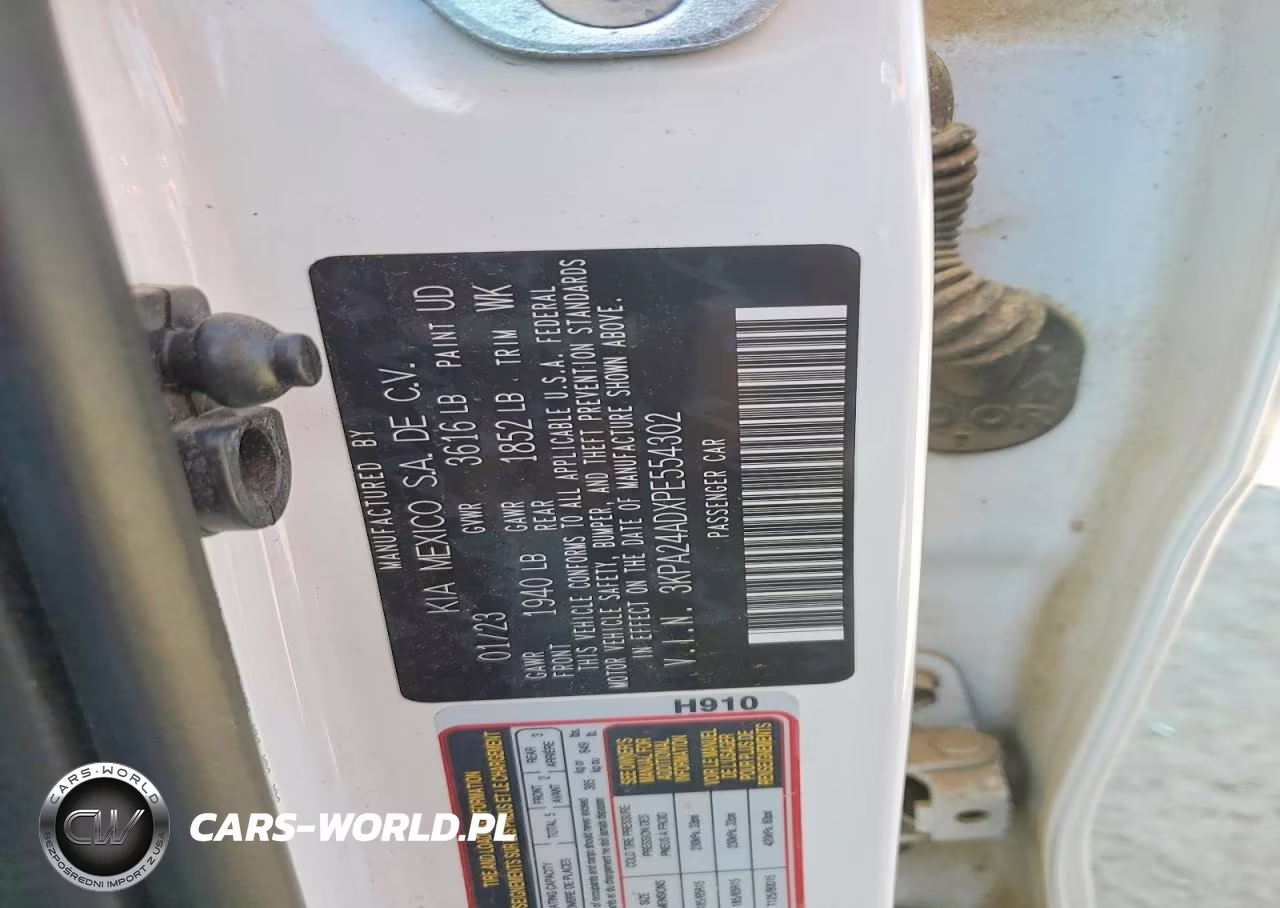 2023 Kia Rio Lx VIN:3KPA24ADXPE554302 - 12