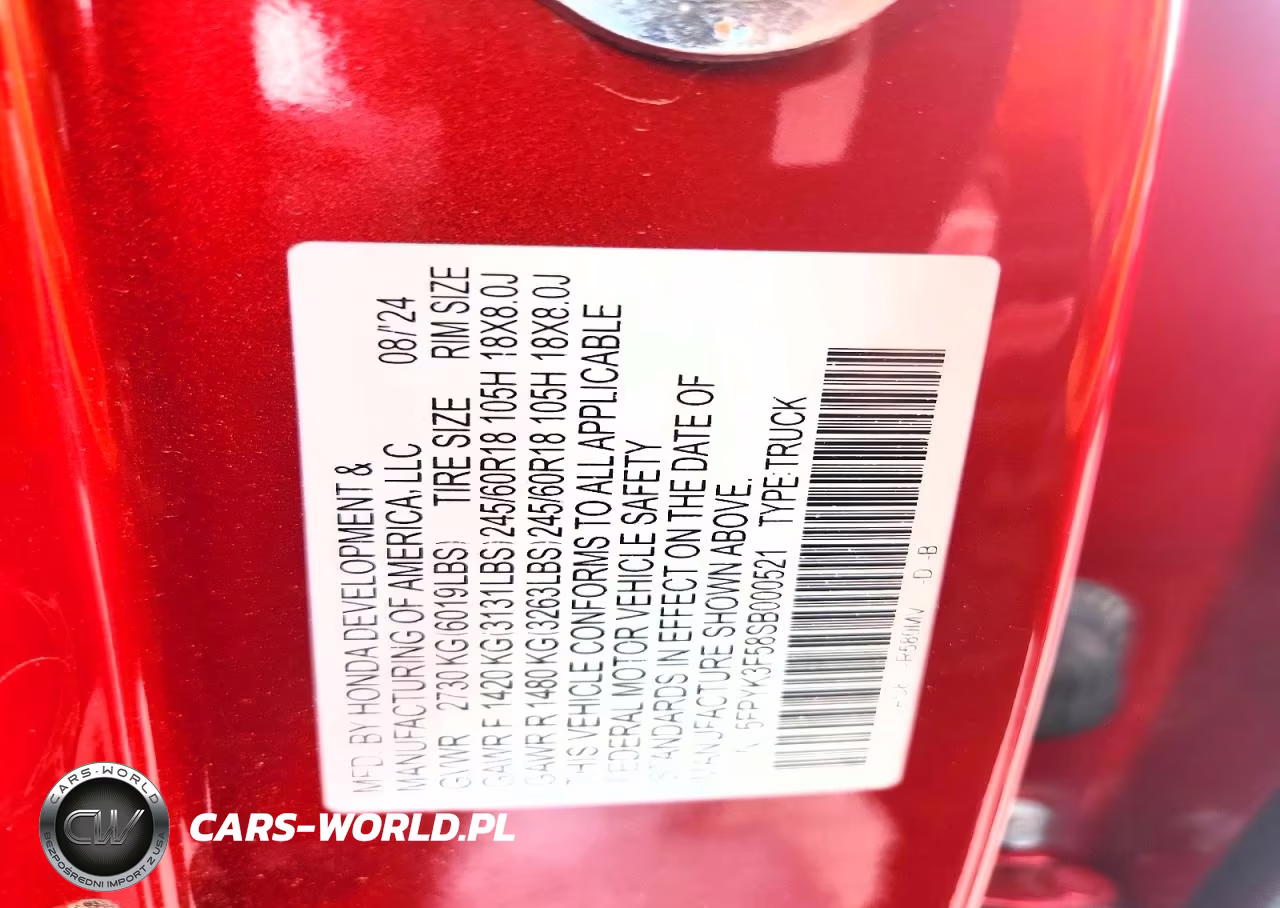2025 Honda Ridgeline Rtl VIN:5FPYK3F58SB000521 - 12