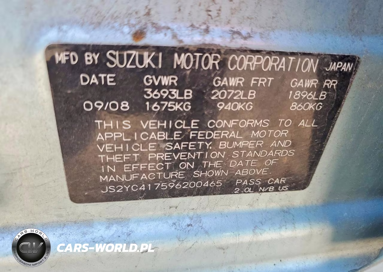2009 Suzuki Sx4 Touring VIN:JS2YC417596200465 - 12