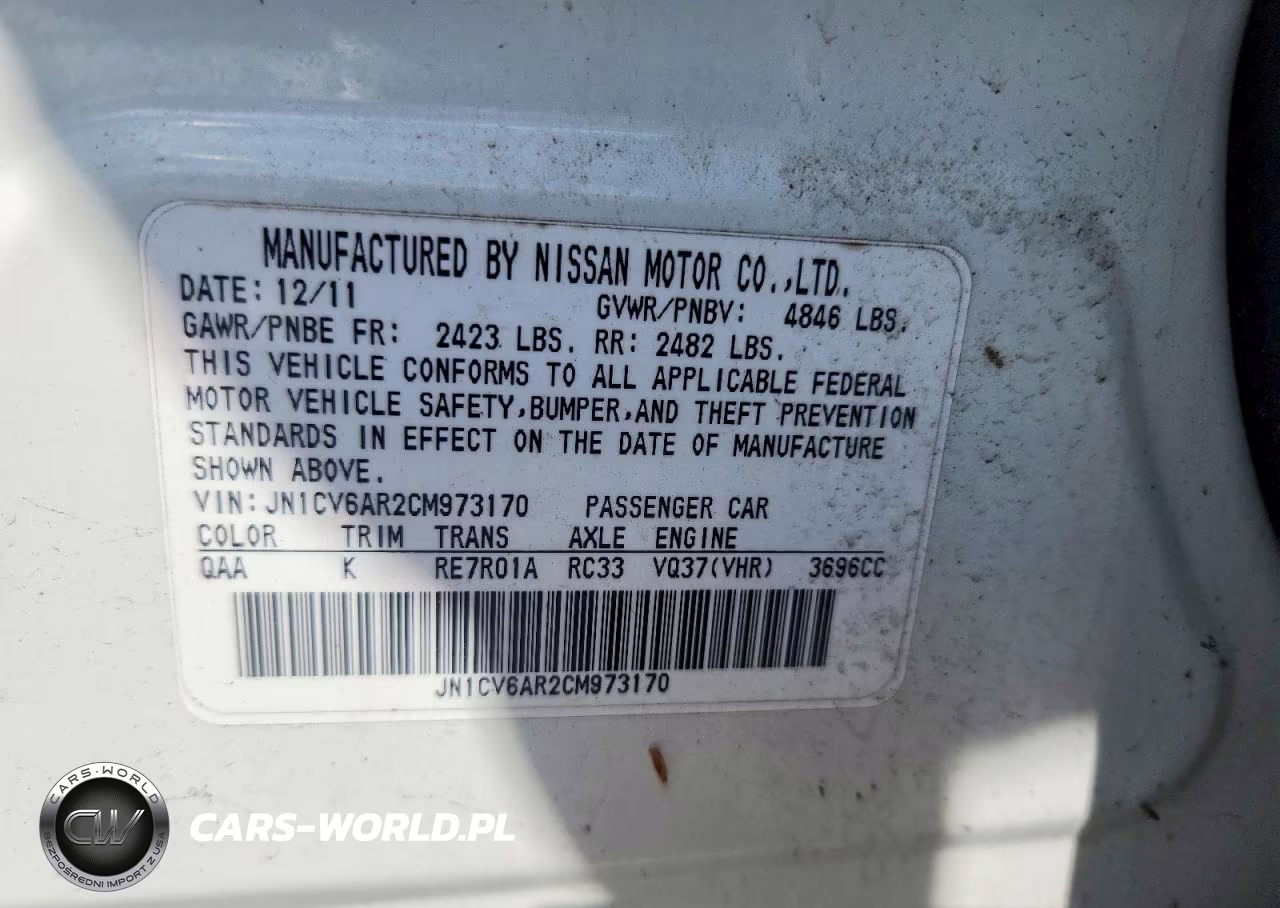 2012 Infiniti G37 Sedan X VIN:JN1CV6AR2CM973170 - 12