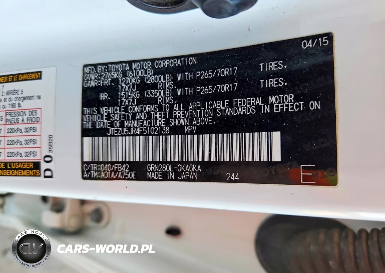 2015 Toyota 4Runner Sr5 VIN:JTEZU5JR4F5102138 - 14